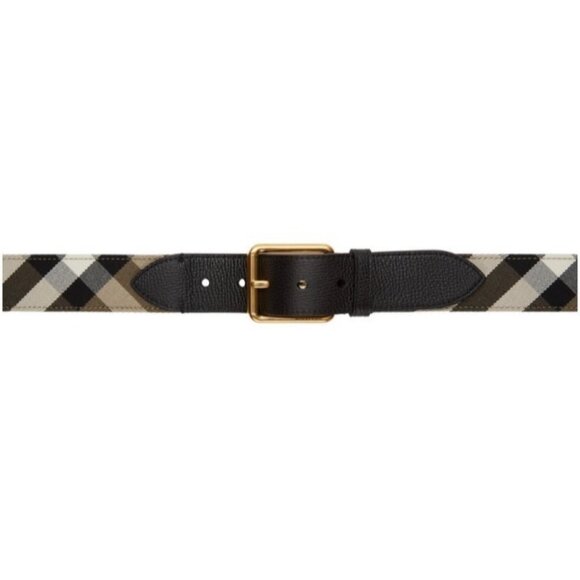 Burberry Reversible30 House Check Canvas Leather Belt Black 80cm 8114974 - Picture 1 of 9